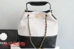 高仿香奈兒/Chanel Deauville Bucket Bag 米白色與黑色拼接：圖片 2