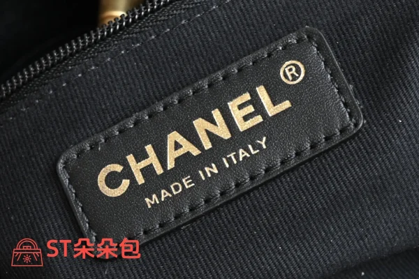 高仿香奈兒/Chanel Deauville Bucket Bag 米白色與黑色拼接：圖片 9