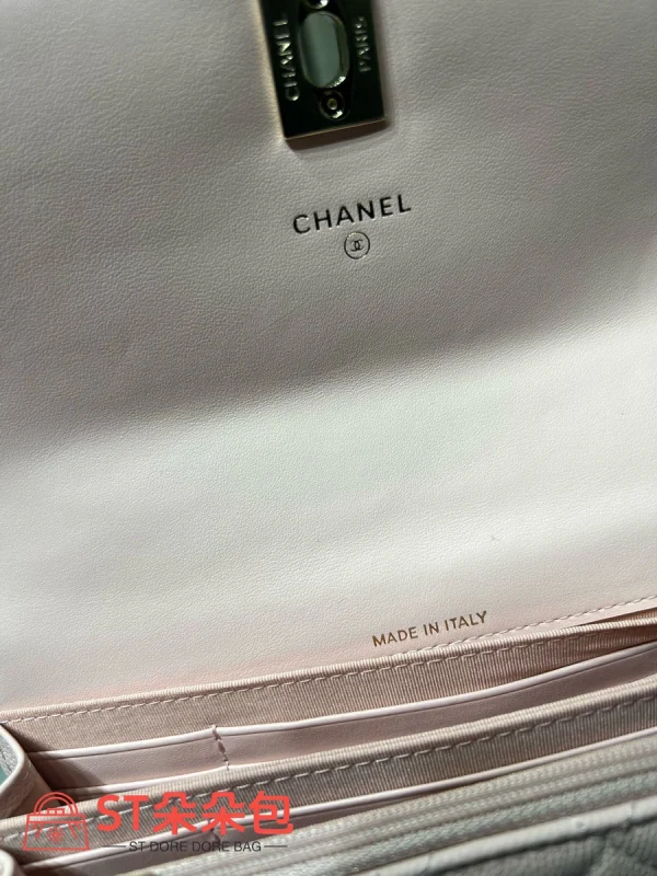 高仿香奈兒/Chanel WOC 帶金屬手柄鏈條錢包 粉色：圖片 10