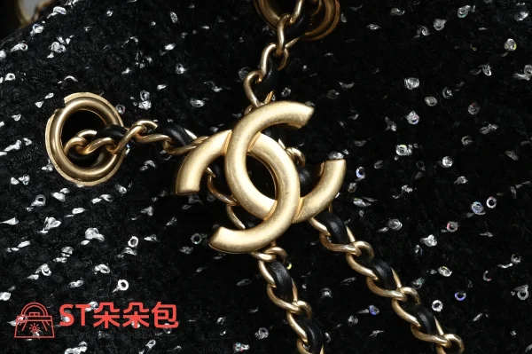 高仿香奈兒/Chanel Deauville 黑色購物袋：圖片 6