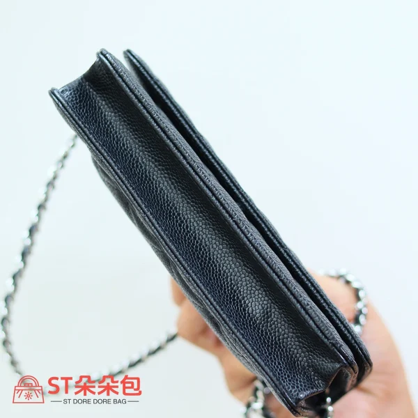 高仿香奈兒/Chanel Classic Flap系列 WOC鏈條錢包 黑色：圖片 5