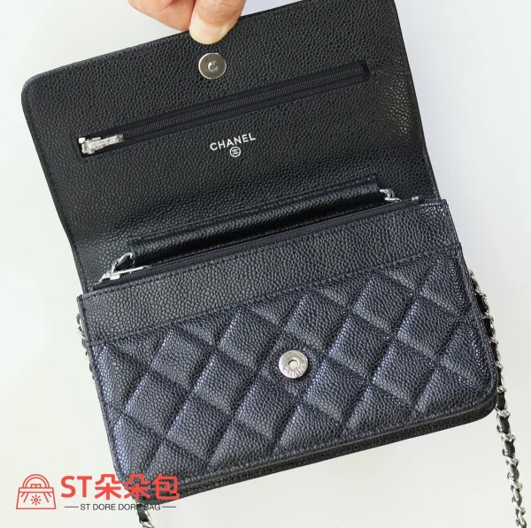 高仿香奈兒/Chanel Classic Flap系列 WOC鏈條錢包 黑色：圖片 7