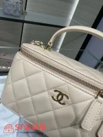 高仿香奈兒/Chanel  Vanity Case 米白色 化妝包/首飾盒包：圖片 6