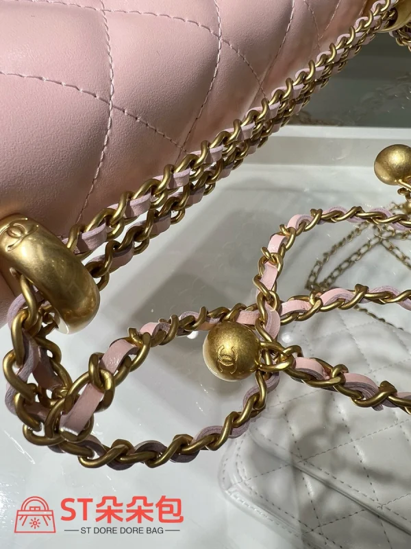 高仿香奈兒/Chanel 19 Bag 19 Flap鏈條斜挎包粉色：圖片 7