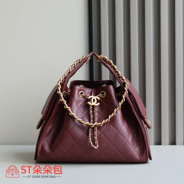 高仿香奈兒/Chanel Hobo黑色小號菱格紋鏈條包：圖片 2