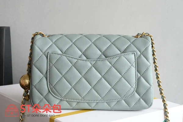 高仿香奈兒/Chanel Classic Flap Mini Wallet on Chain 方胖子 淺藍色：圖片 3