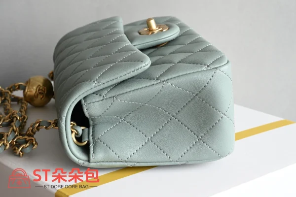 高仿香奈兒/Chanel Classic Flap Mini Wallet on Chain 方胖子 淺藍色：圖片 5