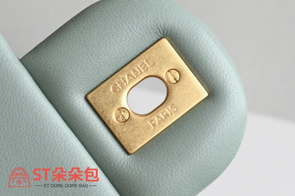 高仿香奈兒/Chanel Classic Flap Mini Wallet on Chain 方胖子 淺藍色：圖片 8