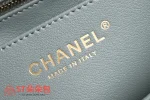高仿香奈兒/Chanel Classic Flap Mini Wallet on Chain 方胖子 淺藍色：圖片 9
