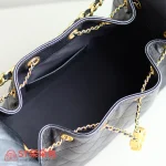 高仿香奈兒/CHANEL 25C Hobo 肩背包｜黑金魚子醬小牛皮：圖片 8