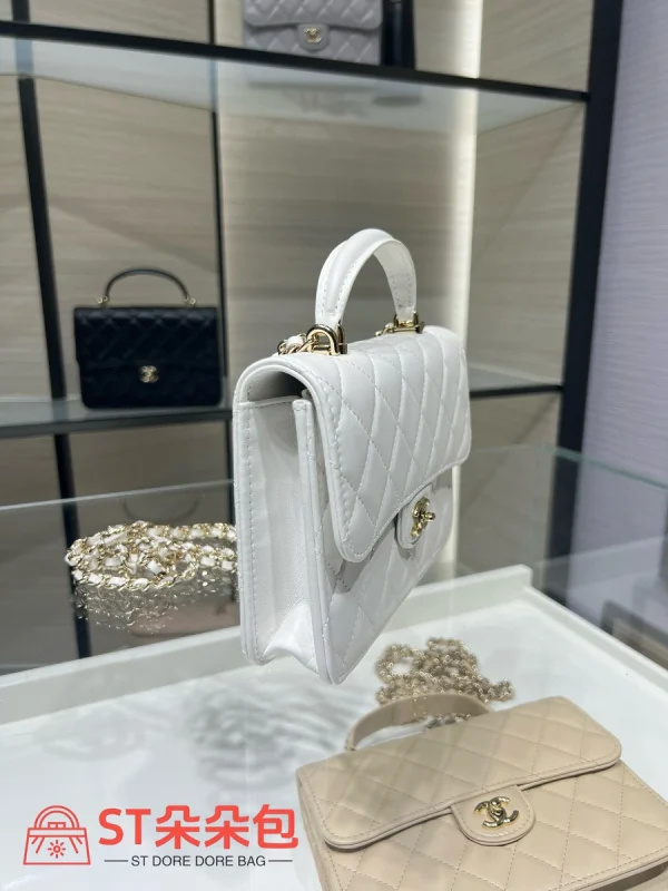 高仿香奈兒/Chanel 25S經典款口蓋包白色：圖片 4