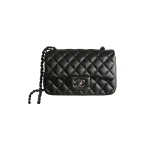 高仿香奈兒/Chanel Classic 經典Flap菱格紋鏈條翻蓋包 黑色
