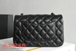 高仿香奈兒/Chanel Classic 經典Flap菱格紋鏈條翻蓋包 黑色：圖片 3
