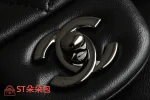 高仿香奈兒/Chanel Classic 經典Flap菱格紋鏈條翻蓋包 黑色：圖片 7