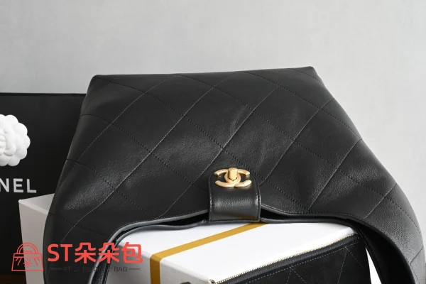 高仿香奈兒/Chanel 經典系列菱格紋單肩托特包黑色：圖片 6