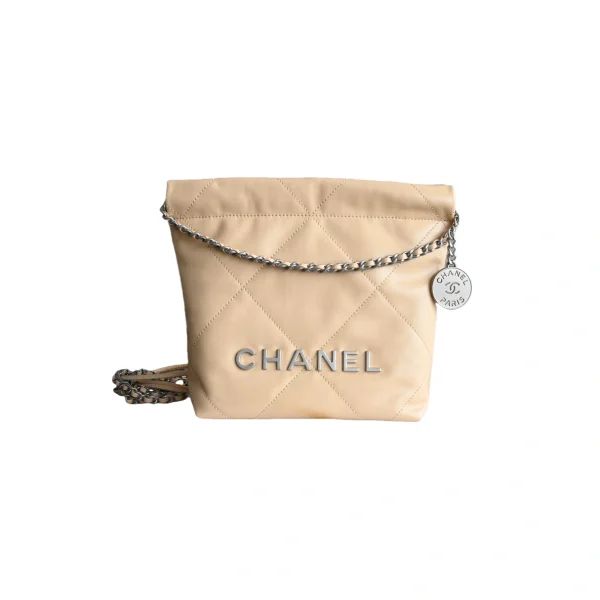 高仿香奈兒/Chanel 經典系列菱格紋鏈條斜挎包米色