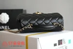 高仿香奈兒/Chanel Classic Flap Mini 黑色帶手柄菱形格紋翻蓋包：圖片 6