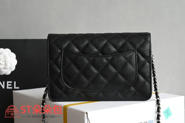 高仿香奈兒/Chanel WOC 黑色鏈條錢包斜挎包：圖片 3