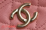 高仿香奈兒/Chanel Vanity系列 經典菱格紋鏈條盒子包 粉紅色：圖片 7