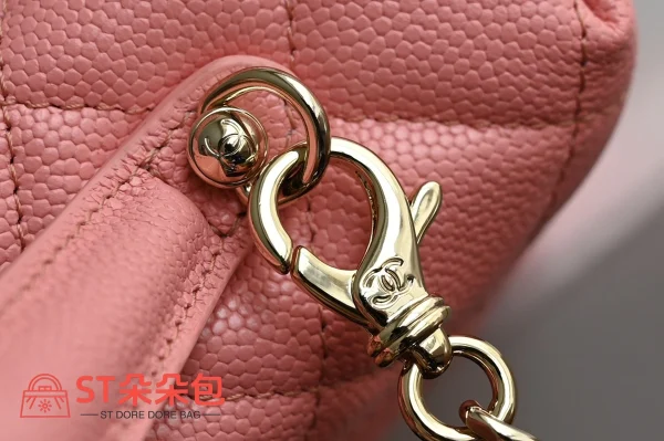 高仿香奈兒/Chanel Vanity系列 經典菱格紋鏈條盒子包 粉紅色：圖片 8