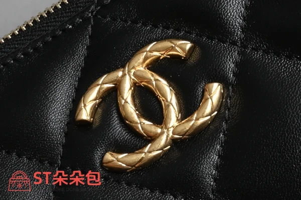 高仿香奈兒/Chanel Hobo系列菱格紋鏈條單肩包黑色：圖片 6