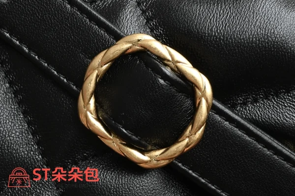 高仿香奈兒/Chanel Hobo系列菱格紋鏈條單肩包黑色：圖片 8