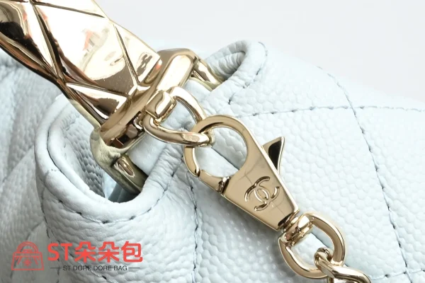高仿香奈兒/Chanel Classic Collection 經典系列 菱格紋手提肩背包 米白色：圖片 8