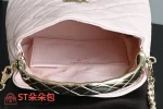 高仿香奈兒/Chanel Coco Capuchon 菱格紋金屬柄鏈條斜挎包 blush粉色：圖片 10