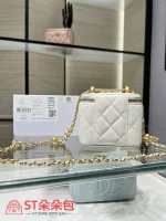 高仿香奈兒/Chanel 25S 經典菱格紋金屬鏈條白色盒子包：圖片 3