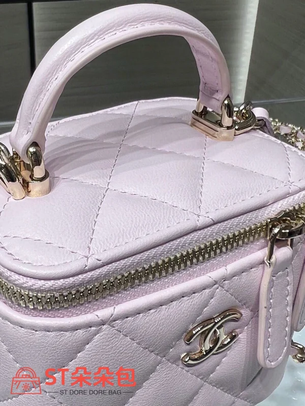 高仿香奈兒/Chanel Vanity系列Mini Vanity Case粉色小包：圖片 6