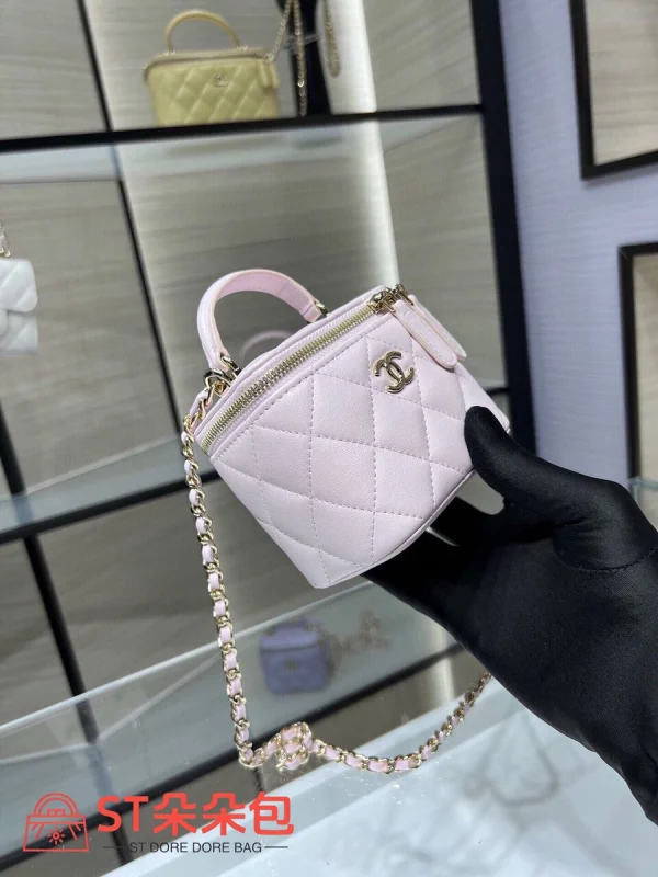 高仿香奈兒/Chanel Vanity系列Mini Vanity Case粉色小包：圖片 7