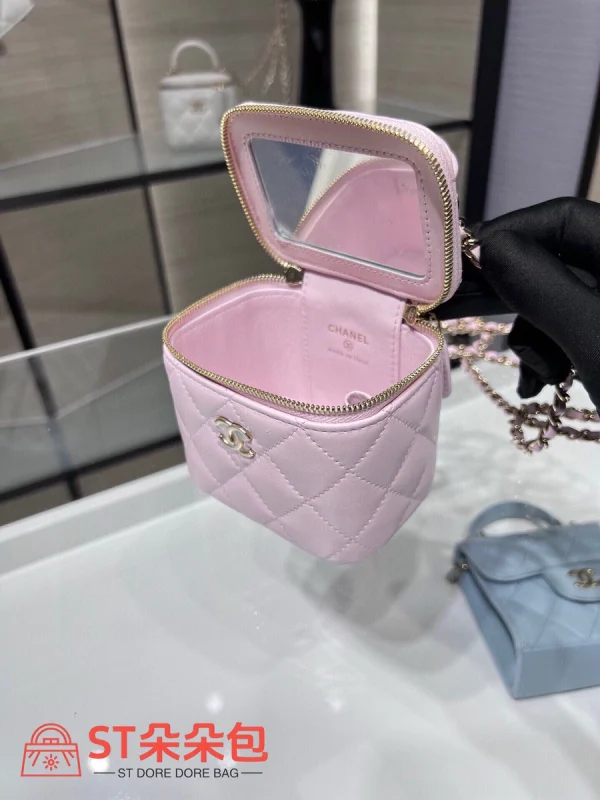 高仿香奈兒/Chanel Vanity系列Mini Vanity Case粉色小包：圖片 9