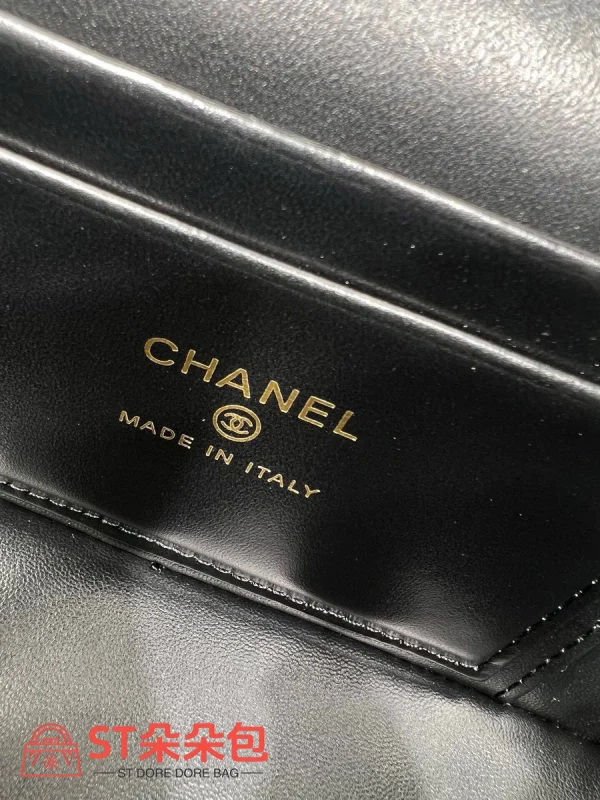 高仿香奈兒/Chanel Vanity Case系列 菱格紋雙拉鏈手柄包 黑色：圖片 10