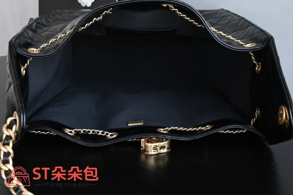 高仿香奈兒/Chanel Deauville 抽繩托特包 黑色：圖片 10