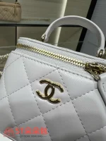 高仿香奈兒/Chanel 經典菱格紋淺灰色方形鏈條小手提包：圖片 6