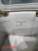 高仿香奈兒/Chanel 經典菱格紋淺灰色方形鏈條小手提包：圖片 10