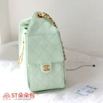 高仿香奈兒/CHANEL 25C Hobo 肩背包｜魚子醬小牛皮淺綠：圖片 4