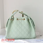 高仿香奈兒/CHANEL 25C Hobo 肩背包｜魚子醬小牛皮淺綠：圖片 10