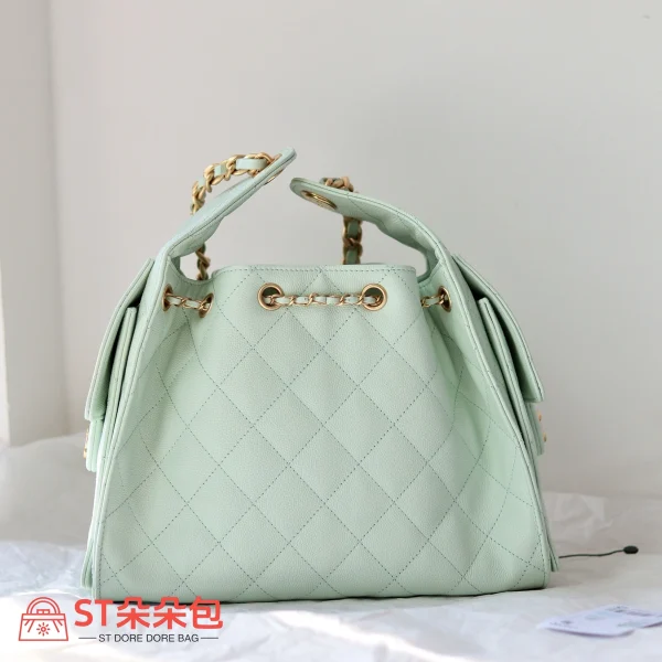 高仿香奈兒/CHANEL 25C Hobo 肩背包｜魚子醬小牛皮淺綠：圖片 10