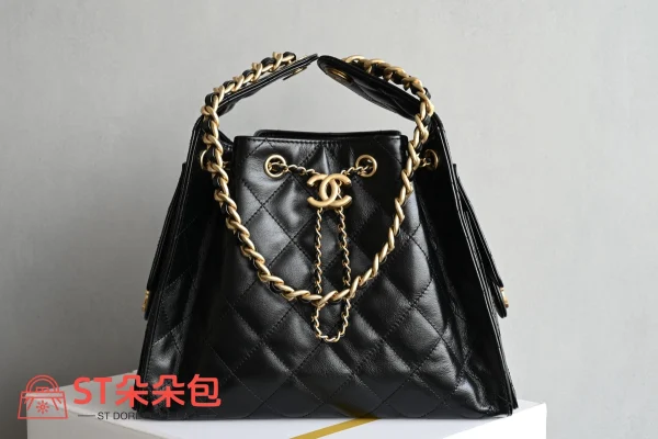 高仿香奈兒/Chanel Bucket Bag 水桶包 黑色：圖片 2