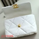 高仿香奈兒/Chanel 19 小號肩背包｜白色山羊皮×混搭金鈀金五金：圖片 7