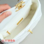 高仿香奈兒/Chanel 19 小號肩背包｜白色山羊皮×混搭金鈀金五金：圖片 8