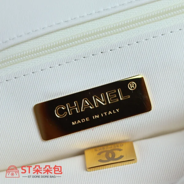 高仿香奈兒/Chanel 19 小號肩背包｜白色山羊皮×混搭金鈀金五金：圖片 9