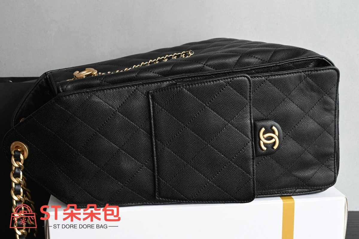 高仿香奈兒/Chanel 25C 黑色菱形格紋抽繩雙肩包 4 高仿香奈兒/Chanel 25C 黑色菱形格紋抽繩雙肩包