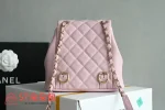 高仿香奈兒/Chanel Classic Backpack 菱格紋雙肩包 粉色：圖片 3