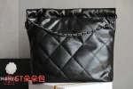 高仿香奈兒/Chanel 經典款菱格紋鏈條垃圾袋 黑色：圖片 3