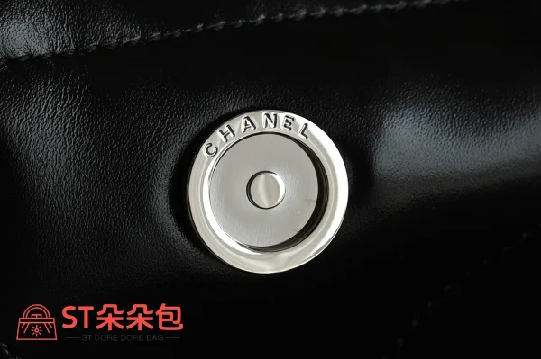 高仿香奈兒/Chanel 經典款菱格紋鏈條垃圾袋 黑色：圖片 10