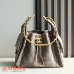 高仿香奈兒/Chanel 25C Hobo 肩背包｜限量反絨小牛皮霧灰：圖片 2
