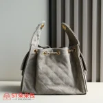 高仿香奈兒/Chanel 25C Hobo 肩背包｜限量反絨小牛皮霧灰：圖片 10