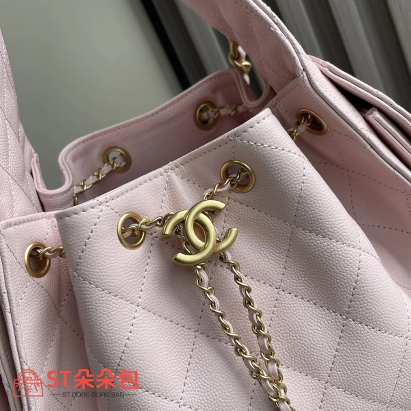 高仿香奈兒/CHANEL 25C Hobo 肩背包｜魚子醬小牛皮粉紅色：圖片 3